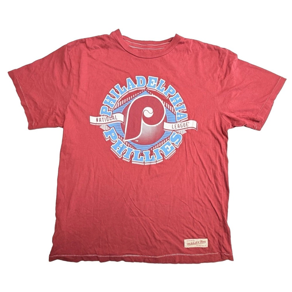 Mitchell & Ness Philadelphia Phillies Logo T-Shirt Red Medium MLB Tailored